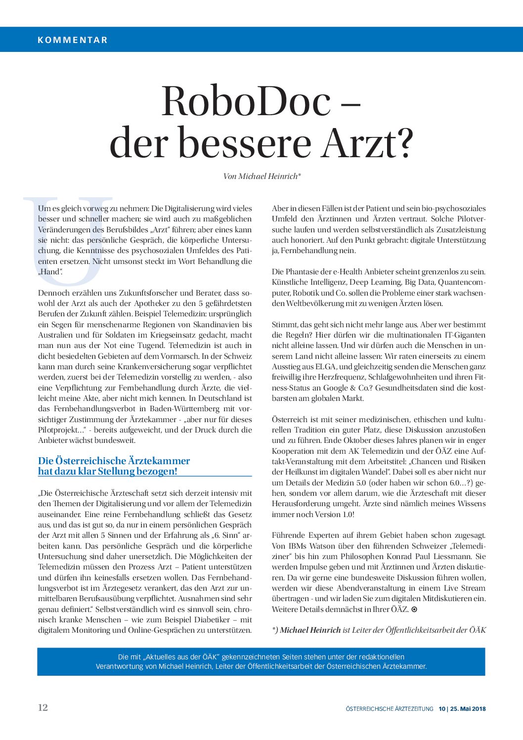 RoboDoc OEAEZ 10, 25.5.2018