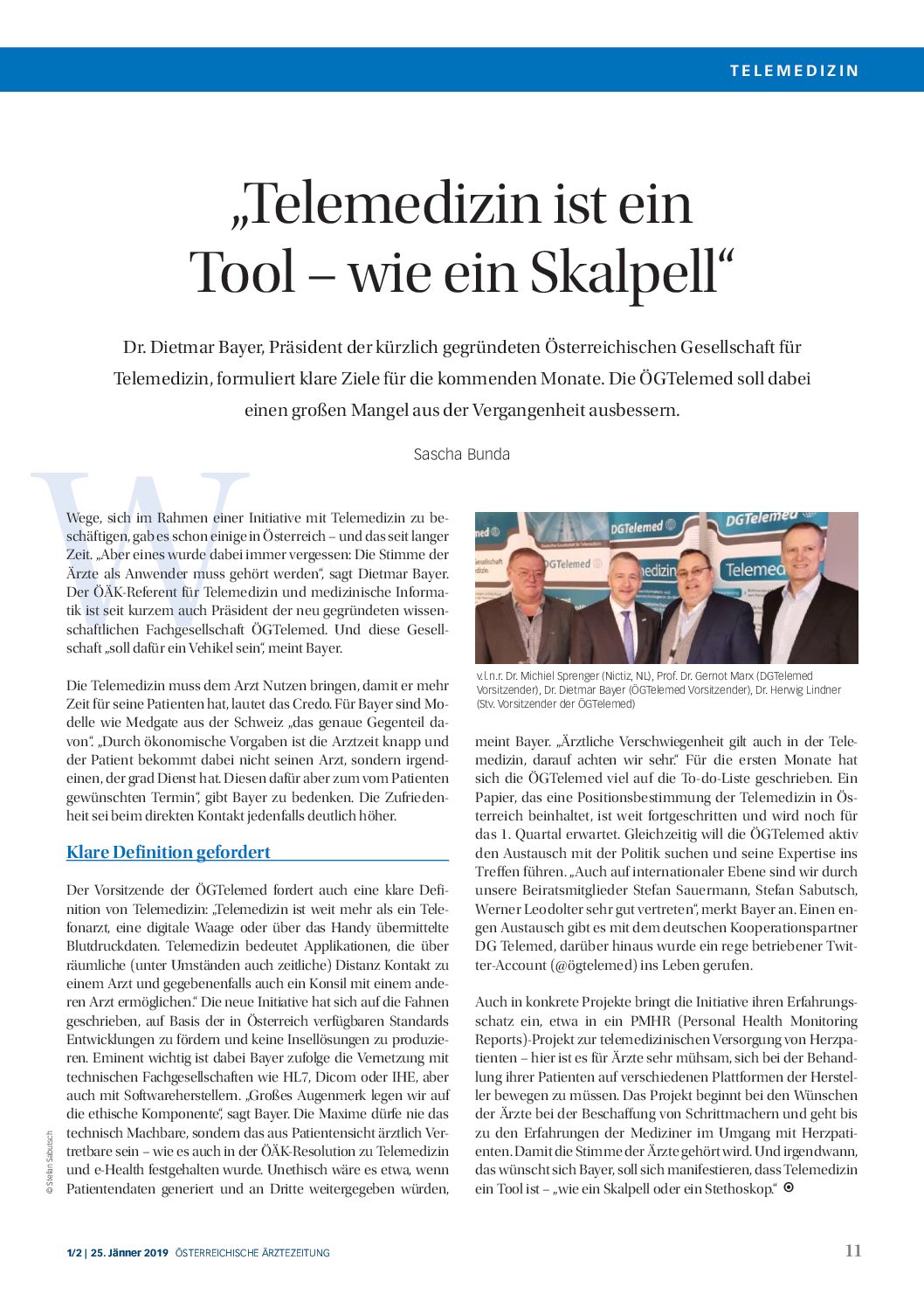 Telemedizin ist wie ein Tool OEAEZ 1-2, 25.1.2019