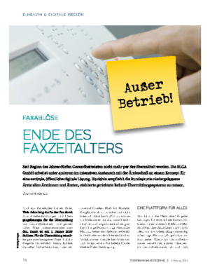 Ende des Faxzeitalters – Österreichische Ärztezeitung (ÖÄZ) – 10. Februar 2025