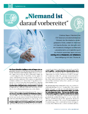 „Niemand ist darauf vorbereitet“ – Interview mit Dietmar Bayer, Präsident der ÖGTelemed – Österreichische Ärztezeitung (ÖÄZ), 25. September 2024