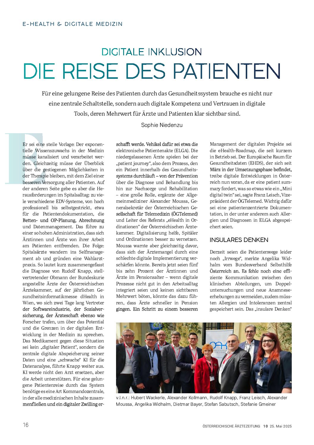 Digitale Inklusion: Die Reise des Patienten – Österreichische Ärztezeitung (ÖÄZ), 25.5.2025