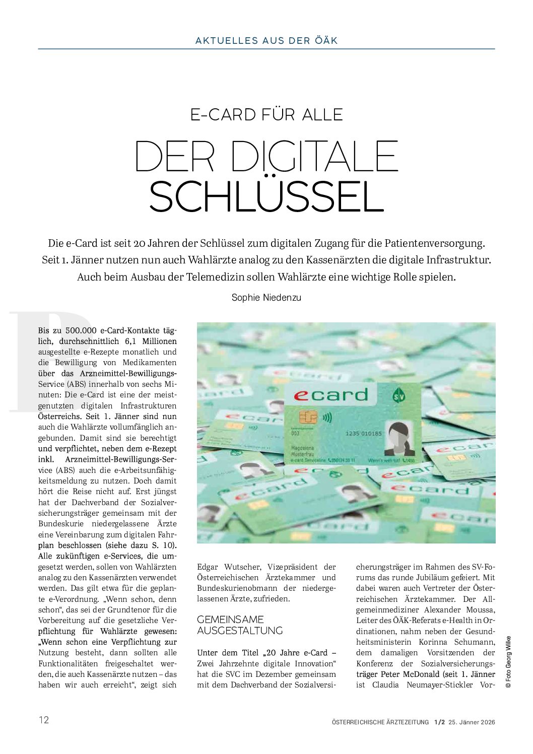 e-Card für alle: Der digitale Schlüssel – Österreichische Ärztezeitung (ÖÄZ) – 25.1.2026