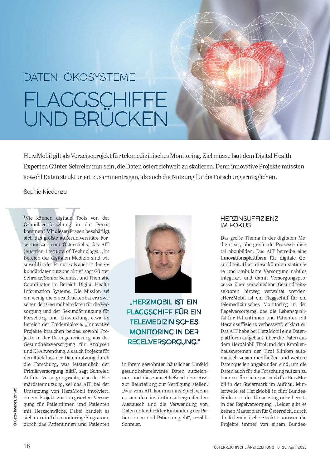Daten-Ökosysteme: Flaggschiffe und Brücken – Österreichische Ärztezeitung (ÖÄZ), 25.4.2026